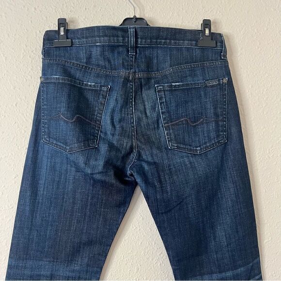 7 For All Mankind The Standard Straight Dark Wash Jeans Size 33 - Picture 6 of 13